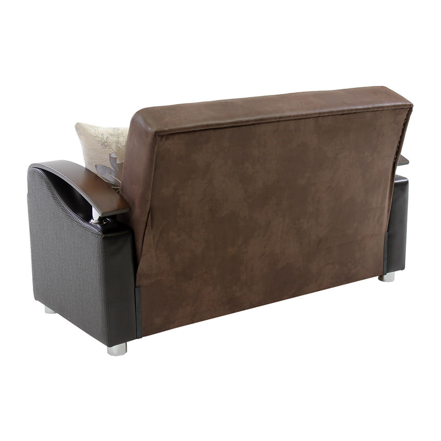 Peron Chocolate Futon Loveseat El Dorado Furniture