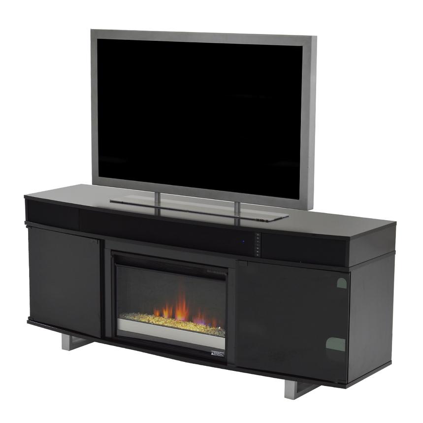 Enterprise Black Faux Fireplace w/Speakers El Dorado Furniture
