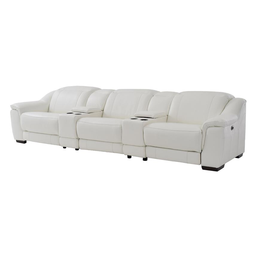 Davis White Home Theater Leather Seating El Dorado Furniture