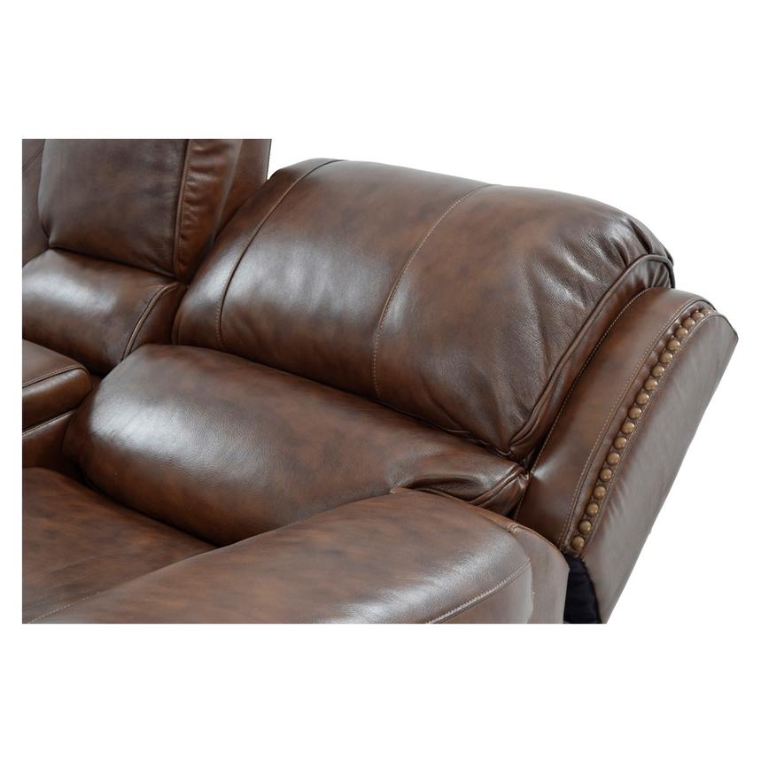 Durham Power Motion Leather Sofa w/Console El Dorado Furniture