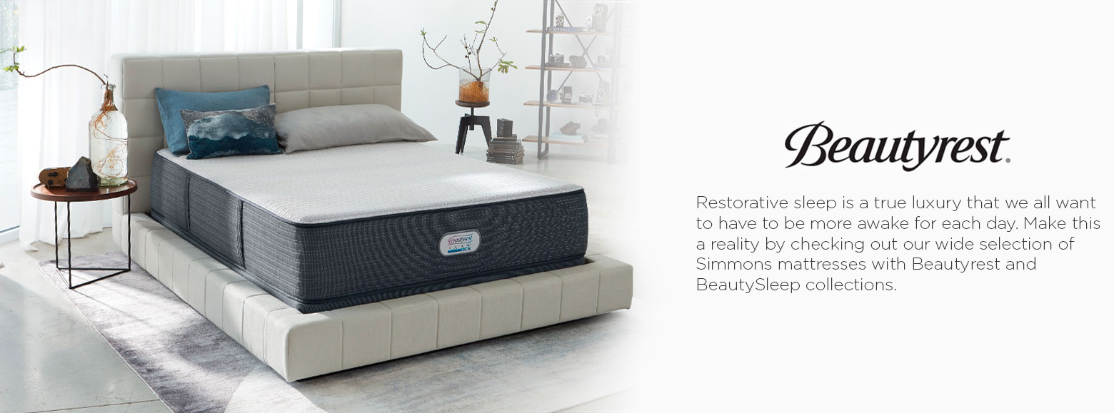 Beautyrest. Restorative sleep is a true luxury that we all want to have to be more awake for each day. Make this a reality by checking out our wide selection of simmons mattresses with beautyrest and beautysleep collections.