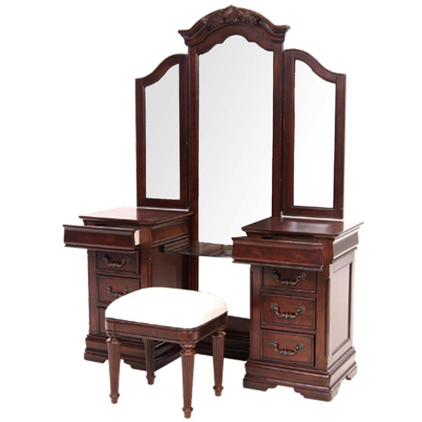 Regency Cherry Vanity w/Bench El Dorado Furniture