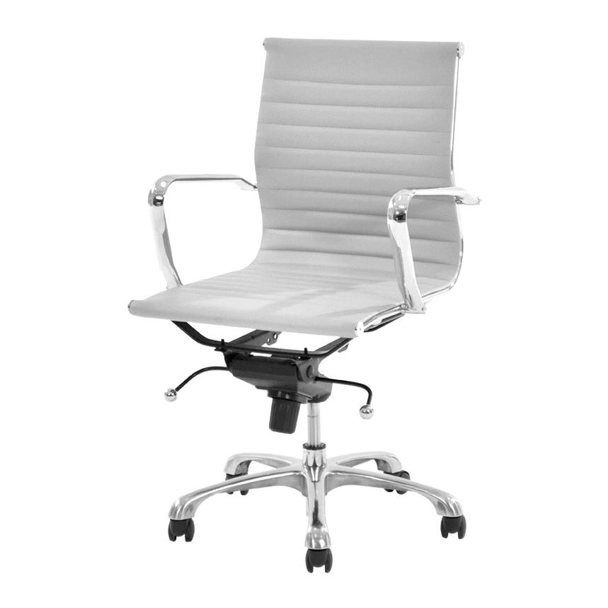 Watson White Low Back Desk Chair  main image, 1 of 7 images.