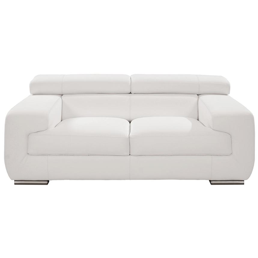 Grace White Leather Loveseat  main image, 1 of 10 images.