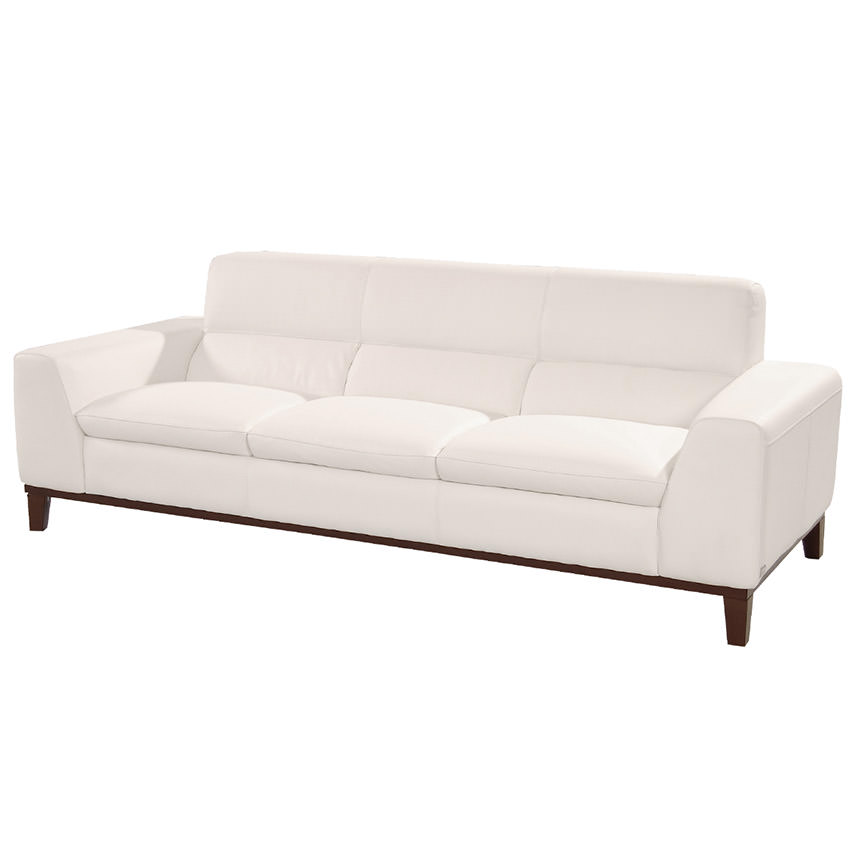 Milani White Leather Sofa  main image, 1 of 8 images.