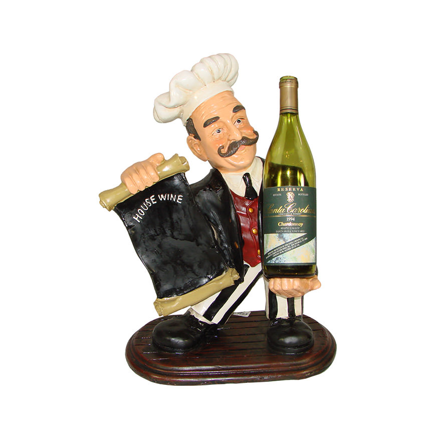Chef Wineholder Figure  main image, 1 of 3 images.