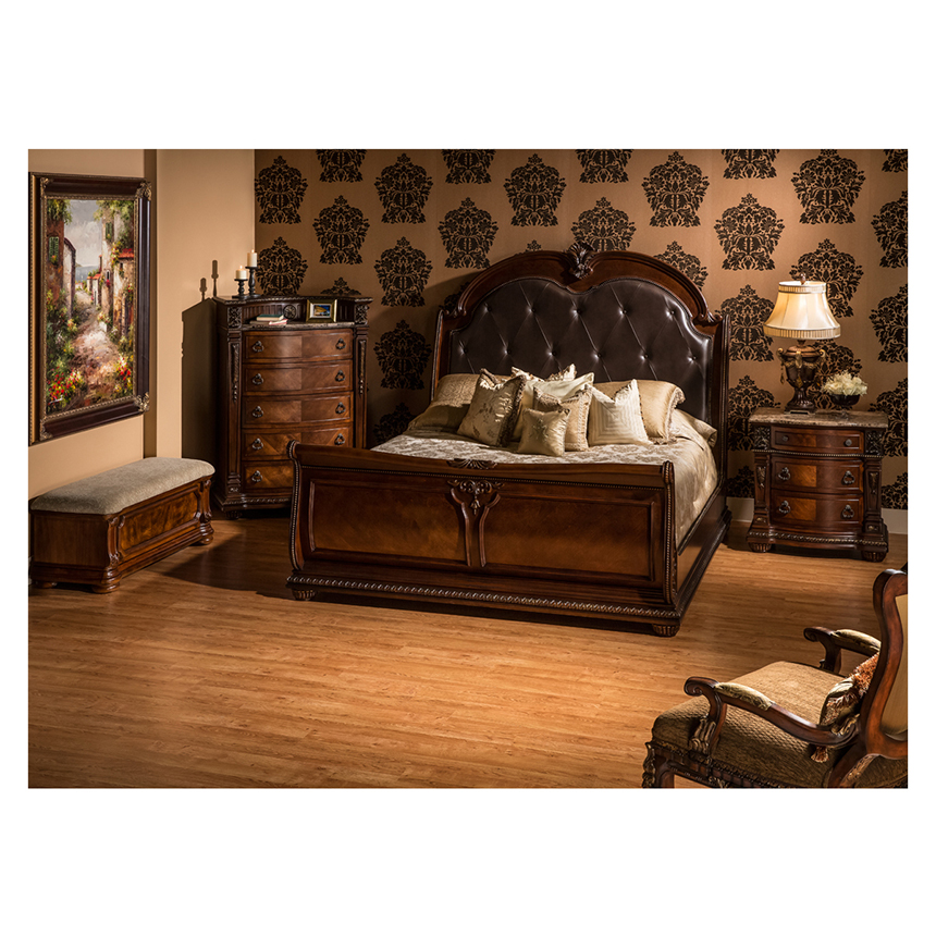 Coventry Tobacco Queen Sleigh Bed alternate image, 2 of 6 images.