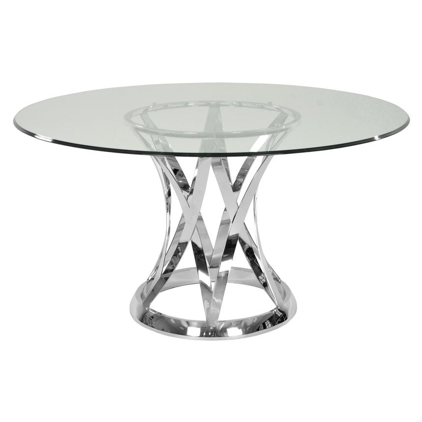 Janet Clear Round Dining Table  main image, 1 of 2 images.
