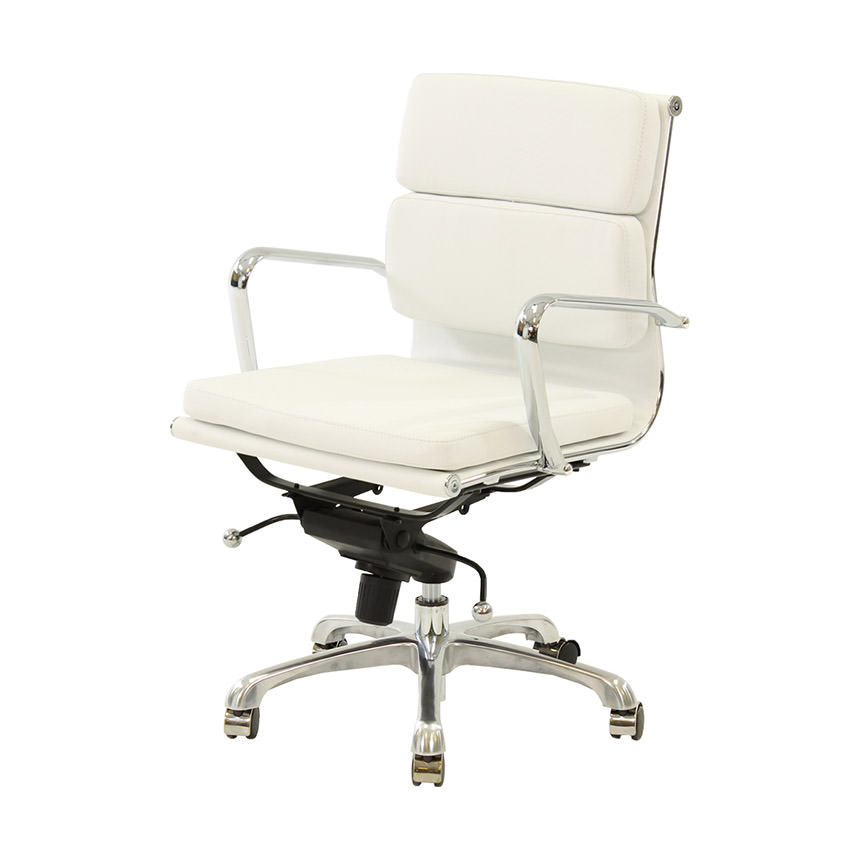 Marconi White Low Back Desk Chair