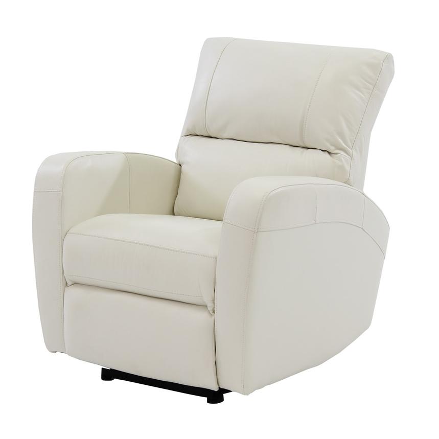 Keegan White Power Motion Leather Recliner | El Dorado Furniture