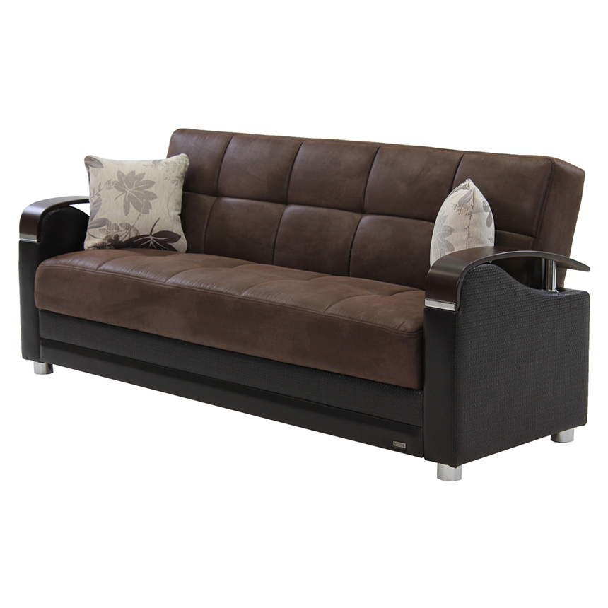 Peron Chocolate Futon Sofa  main image, 1 of 8 images.