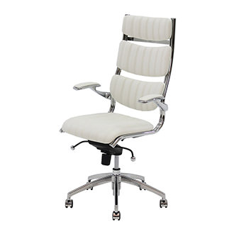 Bell White High Back Desk Chair