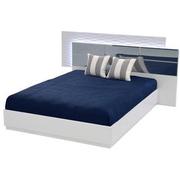 Manhattan White Mirrored Queen Platform Bed  main image, 1 of 4 images.
