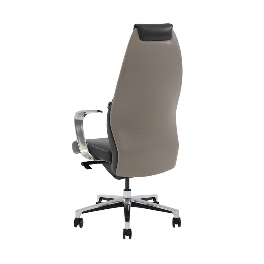 Prector Gray Leather Desk Chair El Dorado Furniture