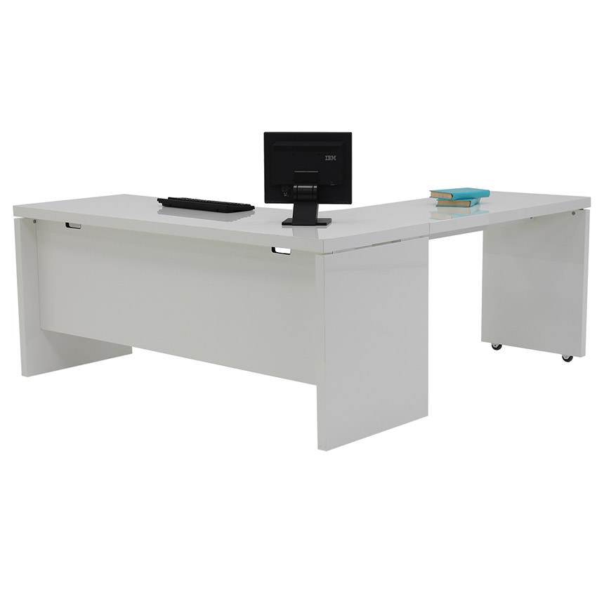 Sedona White L-Shaped Desk  main image, 1 of 6 images.