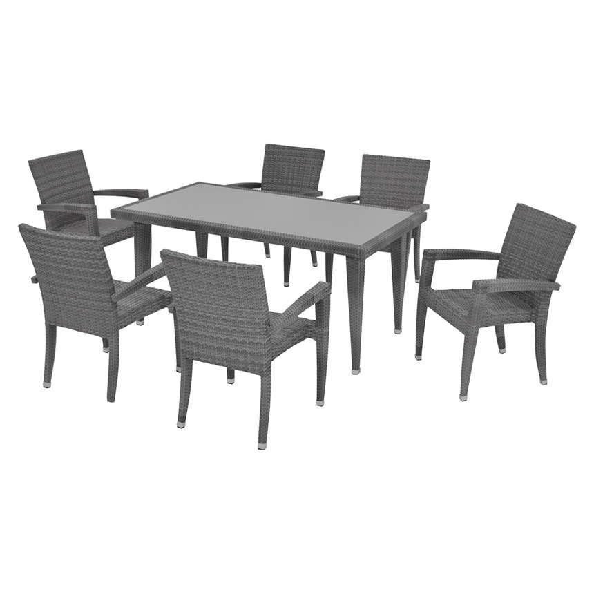 Neilina Gray 7-Piece Patio Set  main image, 1 of 9 images.