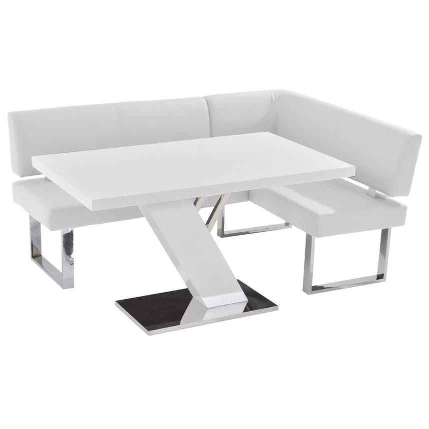 Linden White 2-Piece Right Corner Nook Set