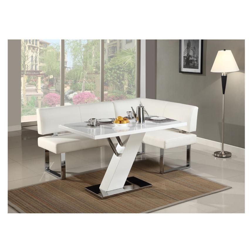 Linden White Rectangular Dining Table  alternate image, 2 of 5 images.