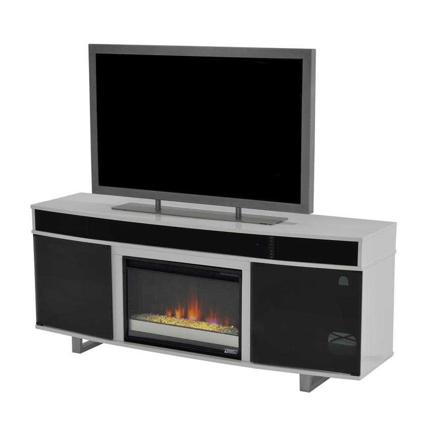Enterprise White Electric Fireplace w/Speakers El Dorado Furniture