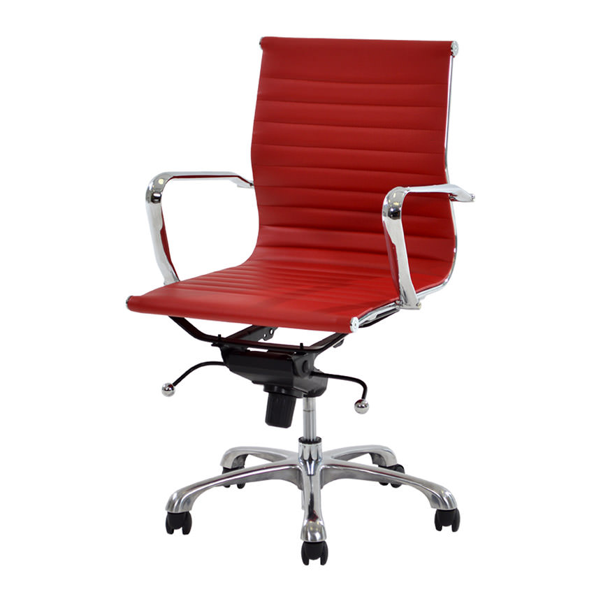 Watson Red Low Back Desk Chair  main image, 1 of 7 images.