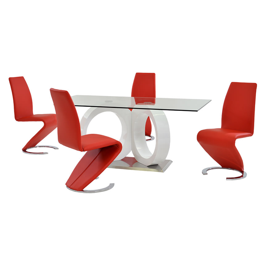 Stop 36/38 Red 5-Piece Dining Set  main image, 1 of 11 images.