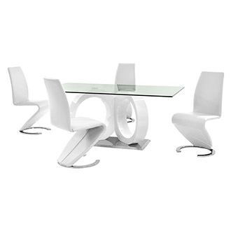 Stop 36/38 White 5-Piece Dining Set