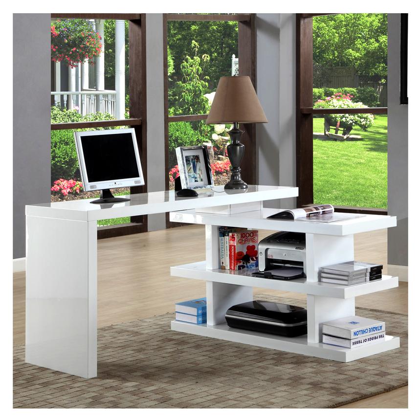 Jax White LShaped Desk El Dorado Furniture