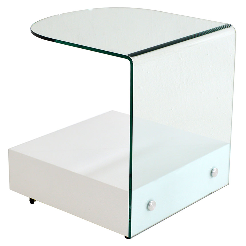 Maria White Side Table w/Casters  alternate image, 4 of 6 images.