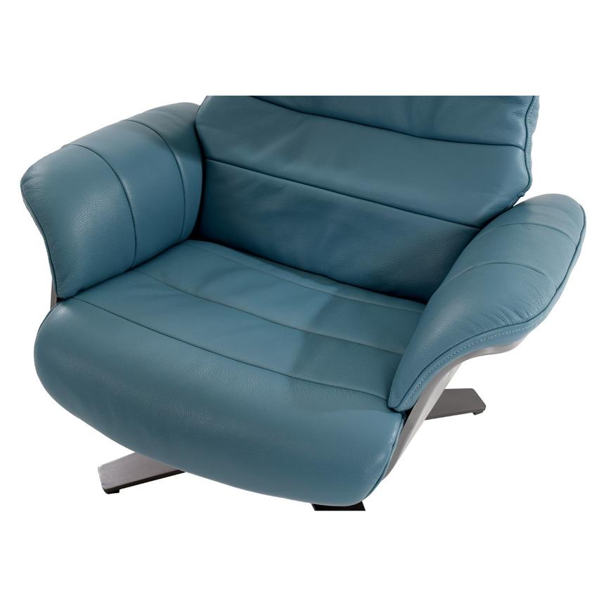 Enzo Blue Leather Swivel Chair  alternate image, 8 of 11 images.