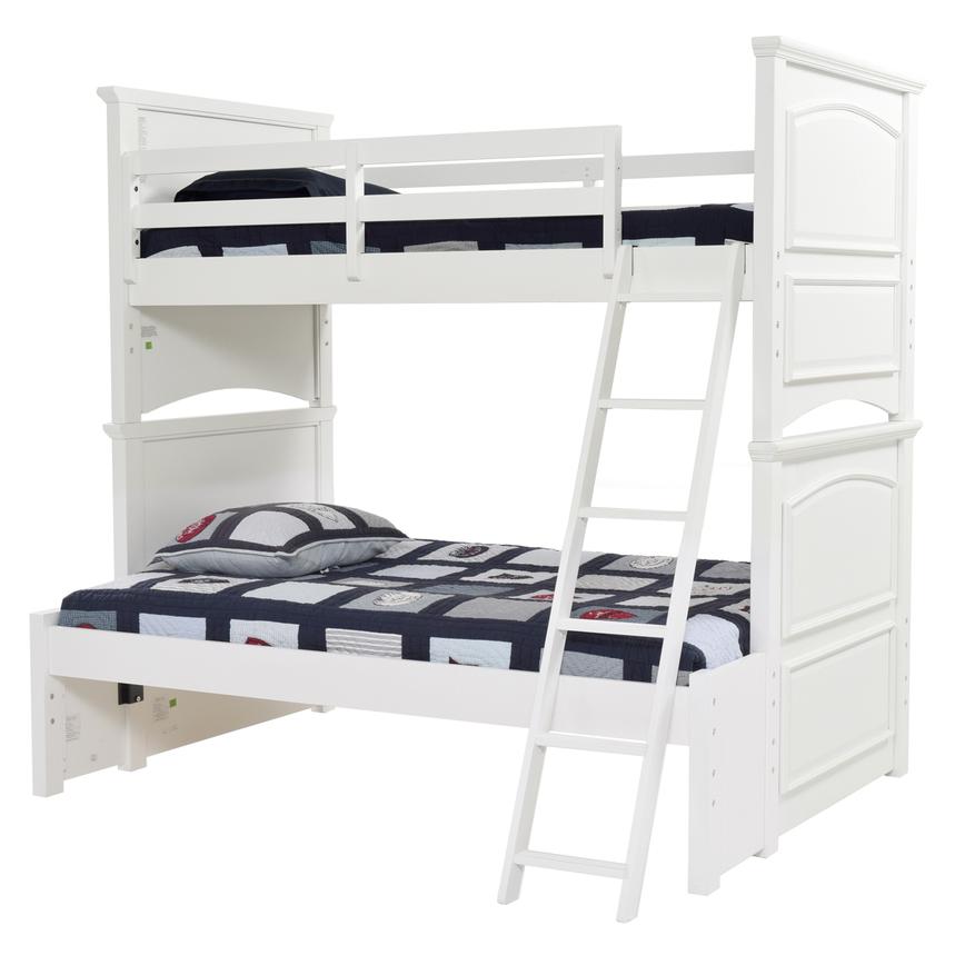 Kailee White Twin Over Full Bunk Bed  main image, 1 of 7 images.