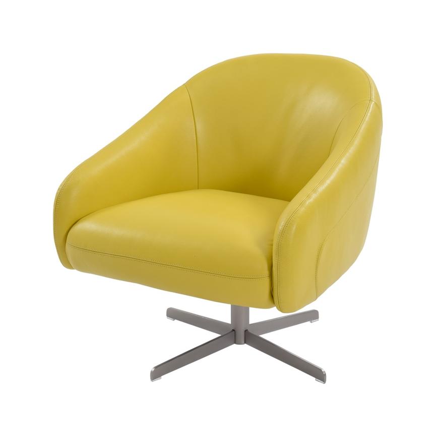 Brookville Yellow Leather Swivel Chair El Dorado Furniture