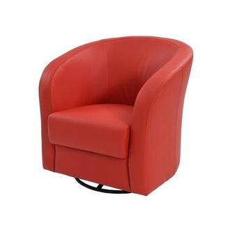 Delia Red Swivel Accent Chair