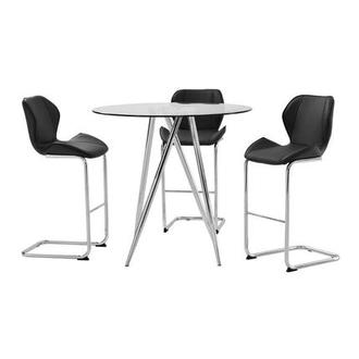 Latika Black 4-Piece Counter Dining Set