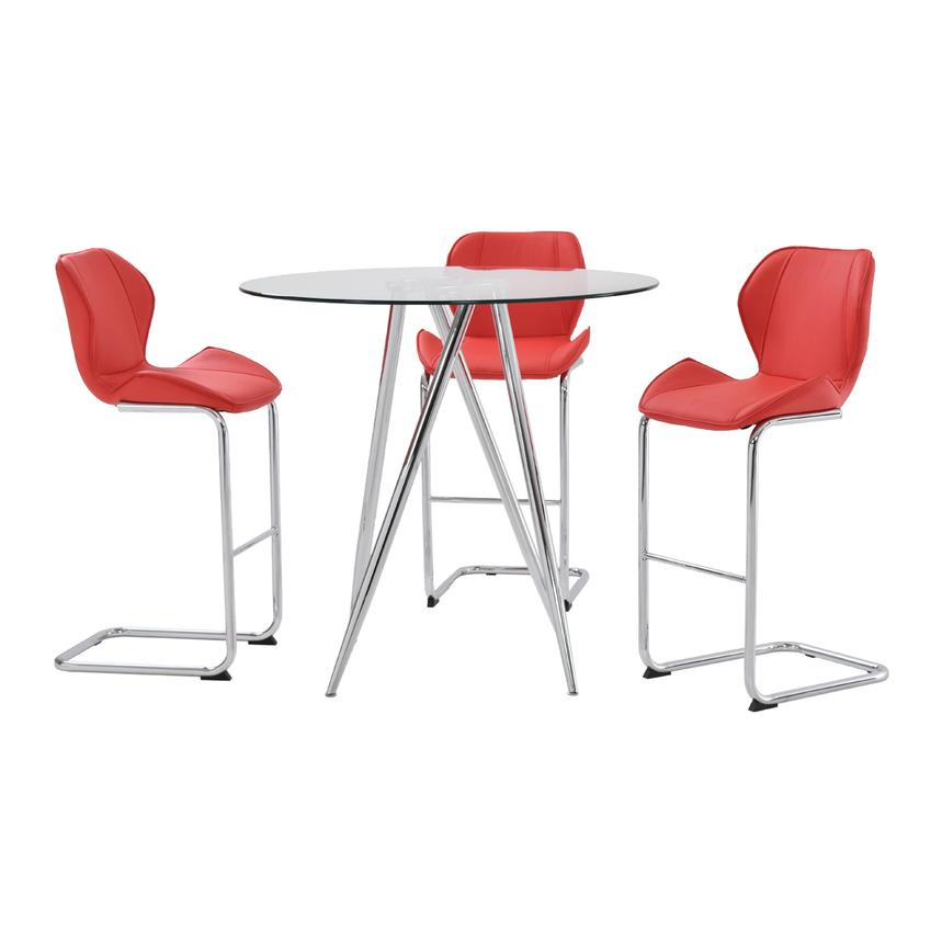 Latika Red 4-Piece Counter Dining Set  main image, 1 of 9 images.