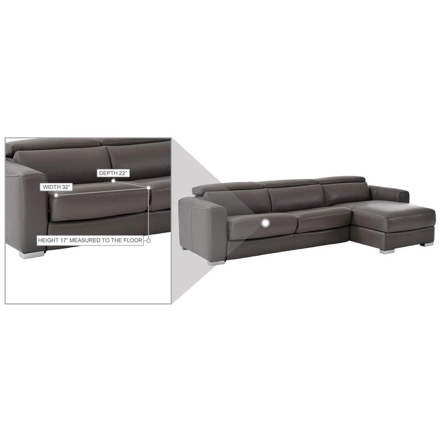 Bay Harbor Gray Leather Sleeper w/Right Chaise  alternate image, 10 of 10 images.