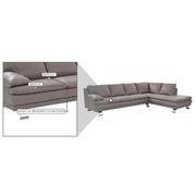 Rio Light Gray Leather Corner Sofa w/Right Chaise  alternate image, 8 of 8 images.
