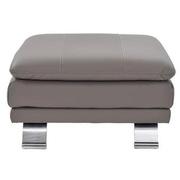 Rio Light Gray Leather Ottoman  main image, 1 of 5 images.