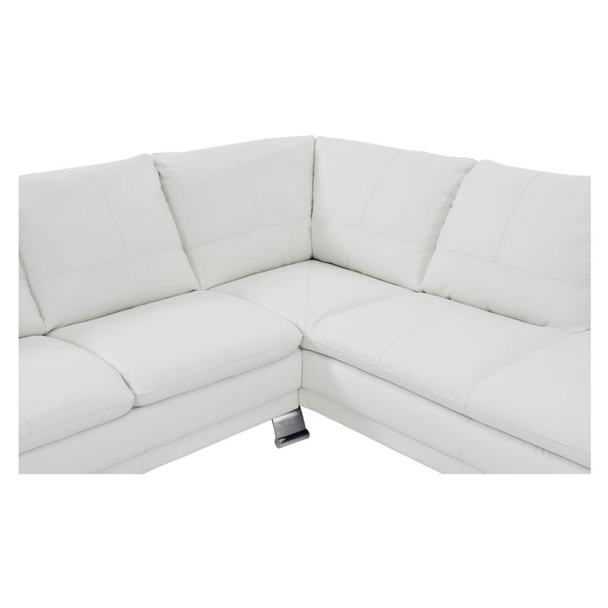 Rio White Leather Corner Sofa w/Right Chaise  alternate image, 4 of 8 images.