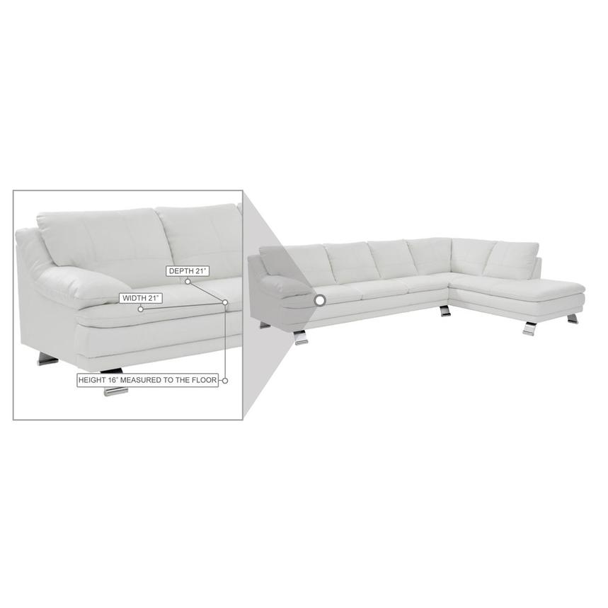 Rio White Leather Corner Sofa w/Right Chaise El Dorado Furniture