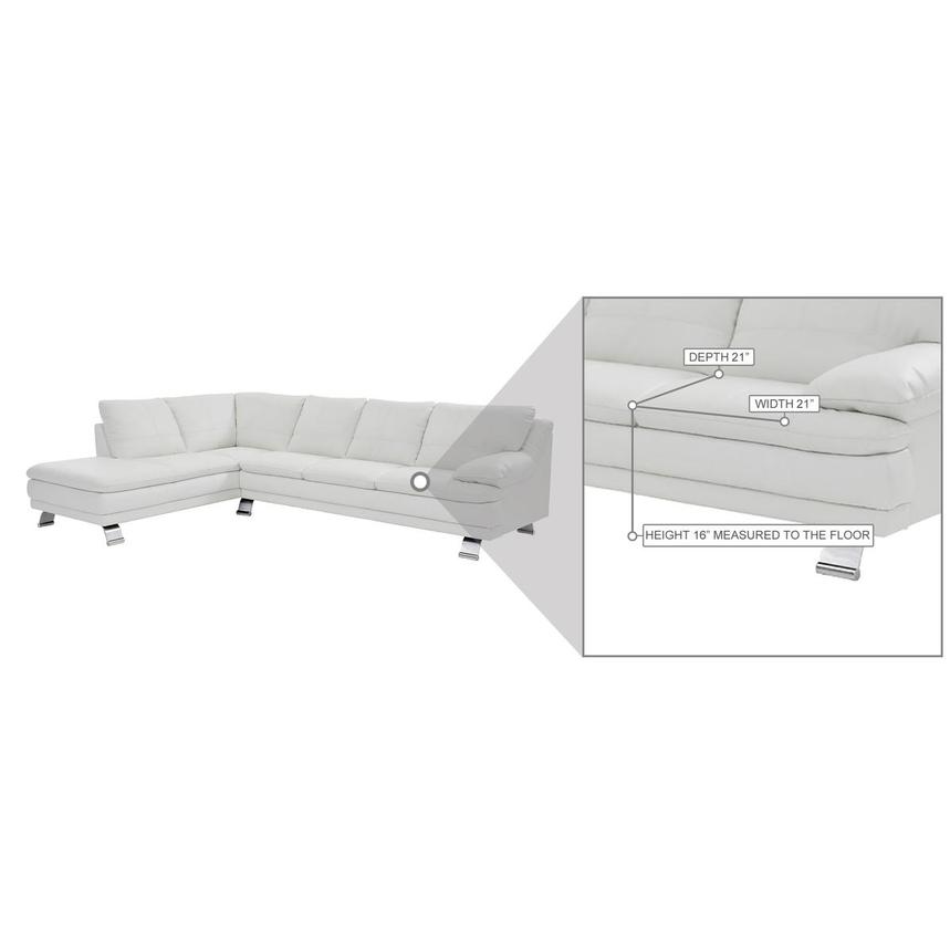 Rio White Leather Corner Sofa w/Left Chaise El Dorado Furniture