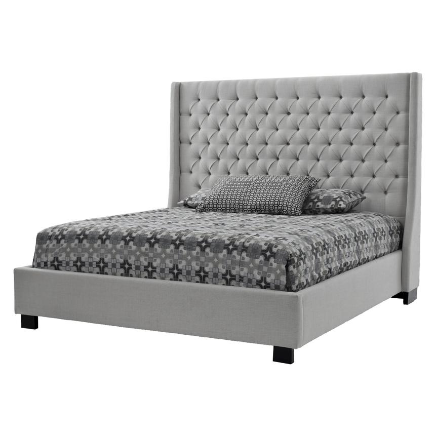 Park Avenue Gray King Platform Bed  main image, 1 of 8 images.