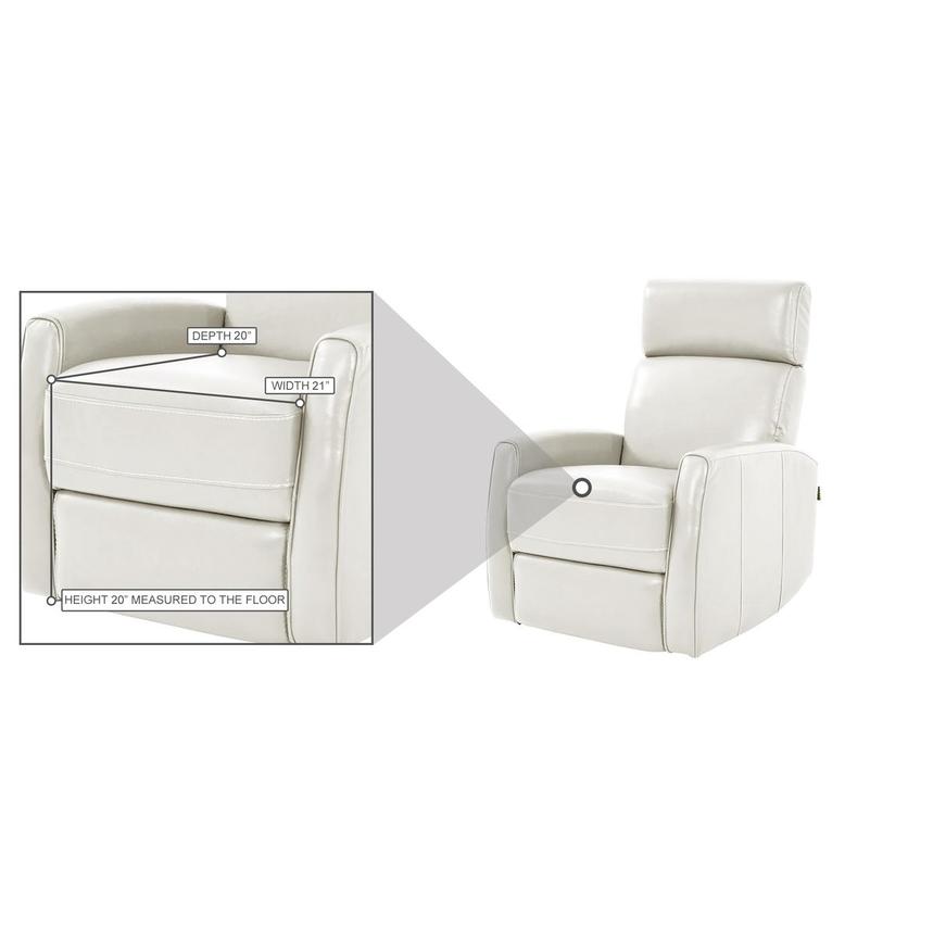 Lucca White Leather Power Recliner  alternate image, 9 of 9 images.