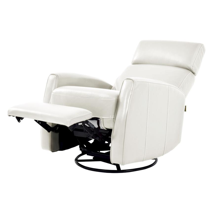Lucca White Leather Power Recliner El, Electric Leather Recliner