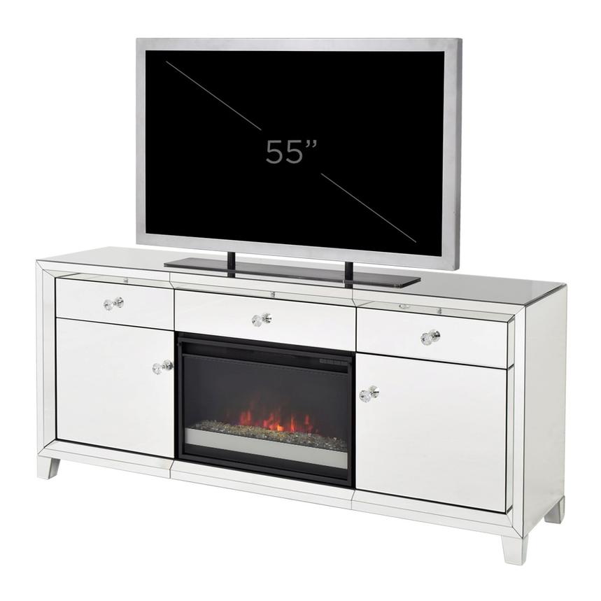 Amia Mirrored Faux Fireplace W Remote Control El Dorado Furniture Amia Mirrored Faux Fireplace W Remote