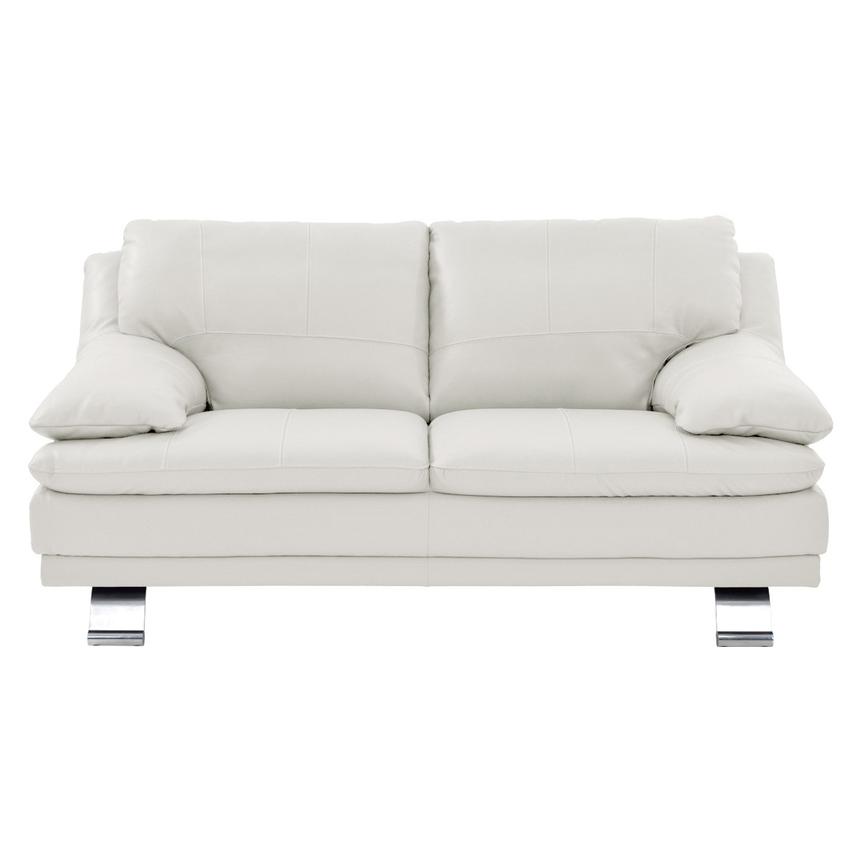 Rio White Leather Loveseat  alternate image, 2 of 7 images.