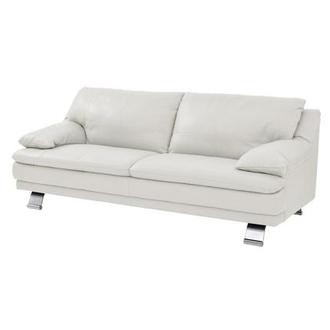Rio White Leather Sofa