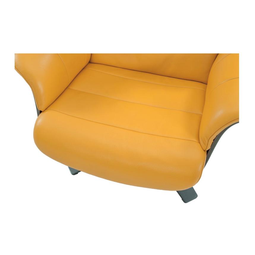 Enzo Yellow Leather Accent Chair  alternate image, 7 of 10 images.