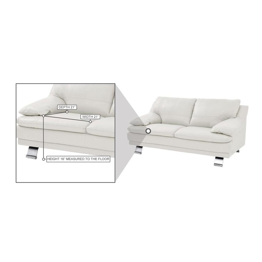 Rio White Leather Loveseat alternate image, 7 of 7 images.