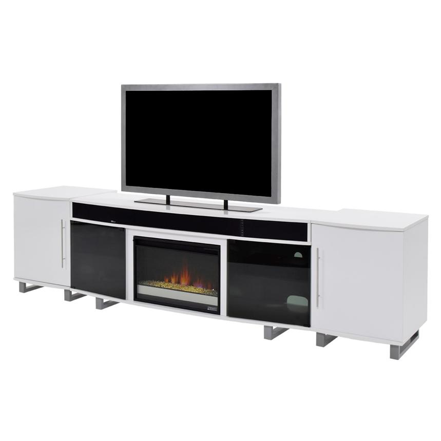 Enterprise White Electric Fireplace w/Speakers El Dorado Furniture