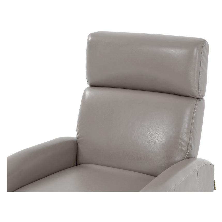 Lucca Gray Leather Power Swivel Glider Recliner  alternate image, 6 of 9 images.
